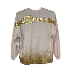 Walt Disney World Womens Spirit Jersey Sz Medium Pink Gold Ombre Top